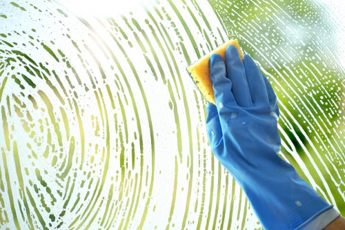 Professional cleaners servicing a flat in SE3 with domestic cleaning equipment