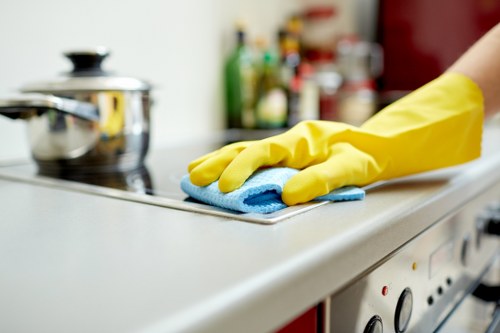 Local carpet cleaner treating hallway and stair carpets in SE3