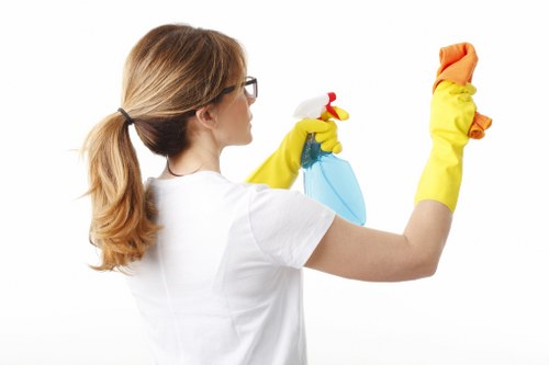 Professional cleaner handling kitchen and bathroom tasks in SE3